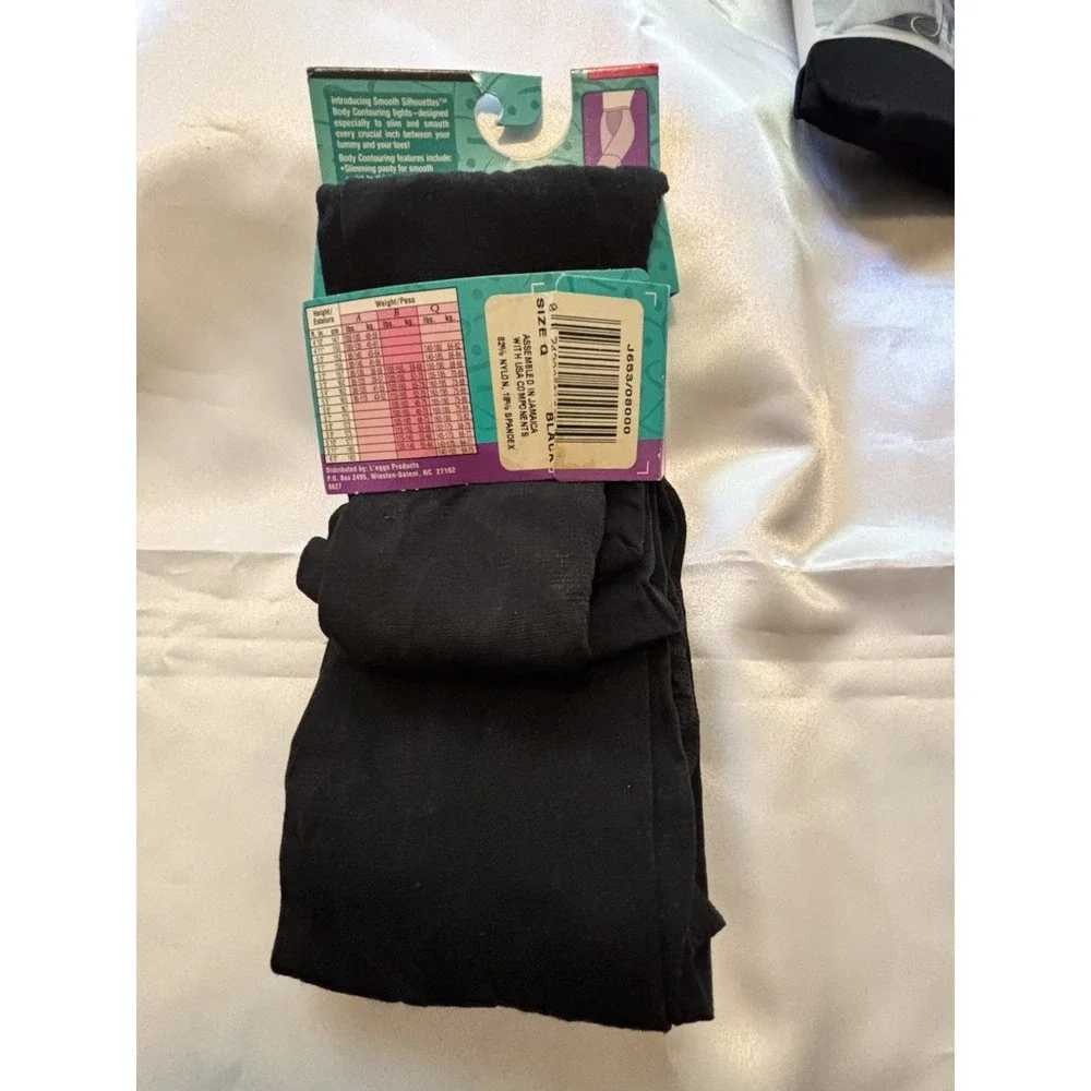 Vintage Pantyhose Tights Lot of 4 Hanes L'eggs Liz Claiborne Black Navy NO[Y]